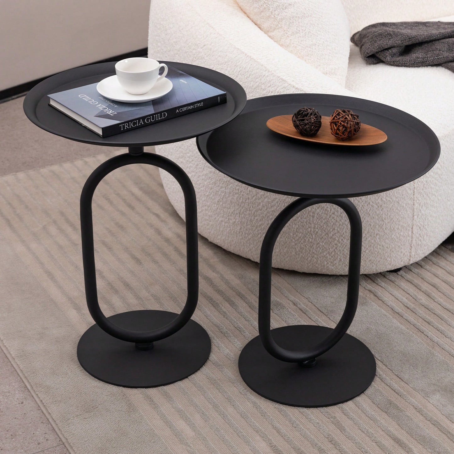 Lantern-Inspired Metal Accent Table For Small Spaces 24 Inch Height Modern Round Side Table For Living Room Corners And Cocktail Use