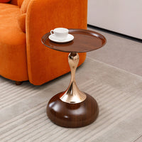 Modern Round Metal Pedestal Accent Table For Small Spaces Stylish Minimalist Side Table Ideal For Living Room And Martini Decor