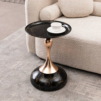 Modern Round Metal Pedestal Accent Table For Small Spaces Stylish Minimalist Side Table Ideal For Living Room And Martini Decor