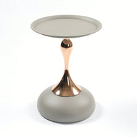 Modern Round Metal Pedestal Accent Table For Small Spaces Stylish Minimalist Side Table Ideal For Living Room And Martini Decor