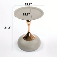 Modern Round Metal Pedestal Accent Table For Small Spaces Stylish Minimalist Side Table Ideal For Living Room And Martini Decor