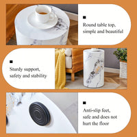 Versatile Cylindrical Table With Patterned Design For Coffee, Dining, Work, Or Writing Use