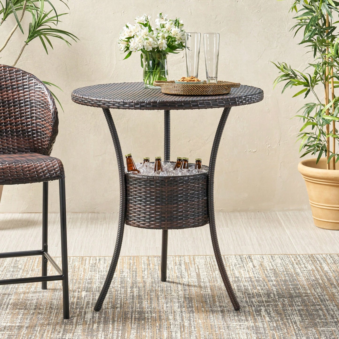 Stylish Rattan Counter Table For Modern Dining Spaces