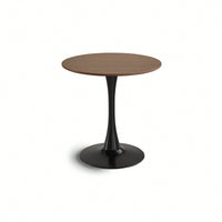 Modern Round Black Pedestal Dining Table 31.5" For Small Spaces Perfect For 2 To 4 People