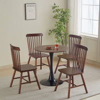 Modern Round Black Pedestal Dining Table 31.5" For Small Spaces Perfect For 2 To 4 People
