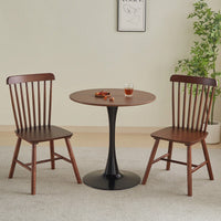 Modern Round Black Pedestal Dining Table 31.5" For Small Spaces Perfect For 2 To 4 People