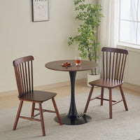 Modern Round Black Pedestal Dining Table 31.5" For Small Spaces Perfect For 2 To 4 People