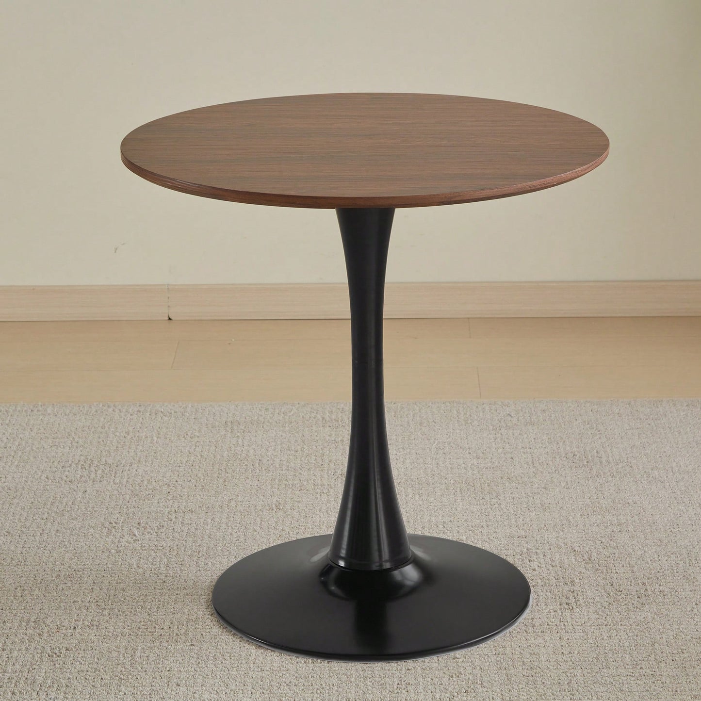 Modern Round Black Pedestal Dining Table 31.5" For Small Spaces Perfect For 2 To 4 People