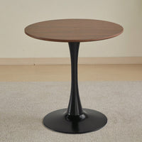 Modern Round Black Pedestal Dining Table 31.5" For Small Spaces Perfect For 2 To 4 People