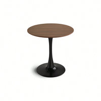 Modern Round Black Pedestal Dining Table 31.5" For Small Spaces Perfect For 2 To 4 People