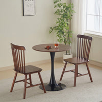 Modern Round Black Pedestal Dining Table 31.5" For Small Spaces Perfect For 2 To 4 People