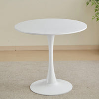 Modern Round Black Pedestal Dining Table 31.5" For Small Spaces Perfect For 2 To 4 People