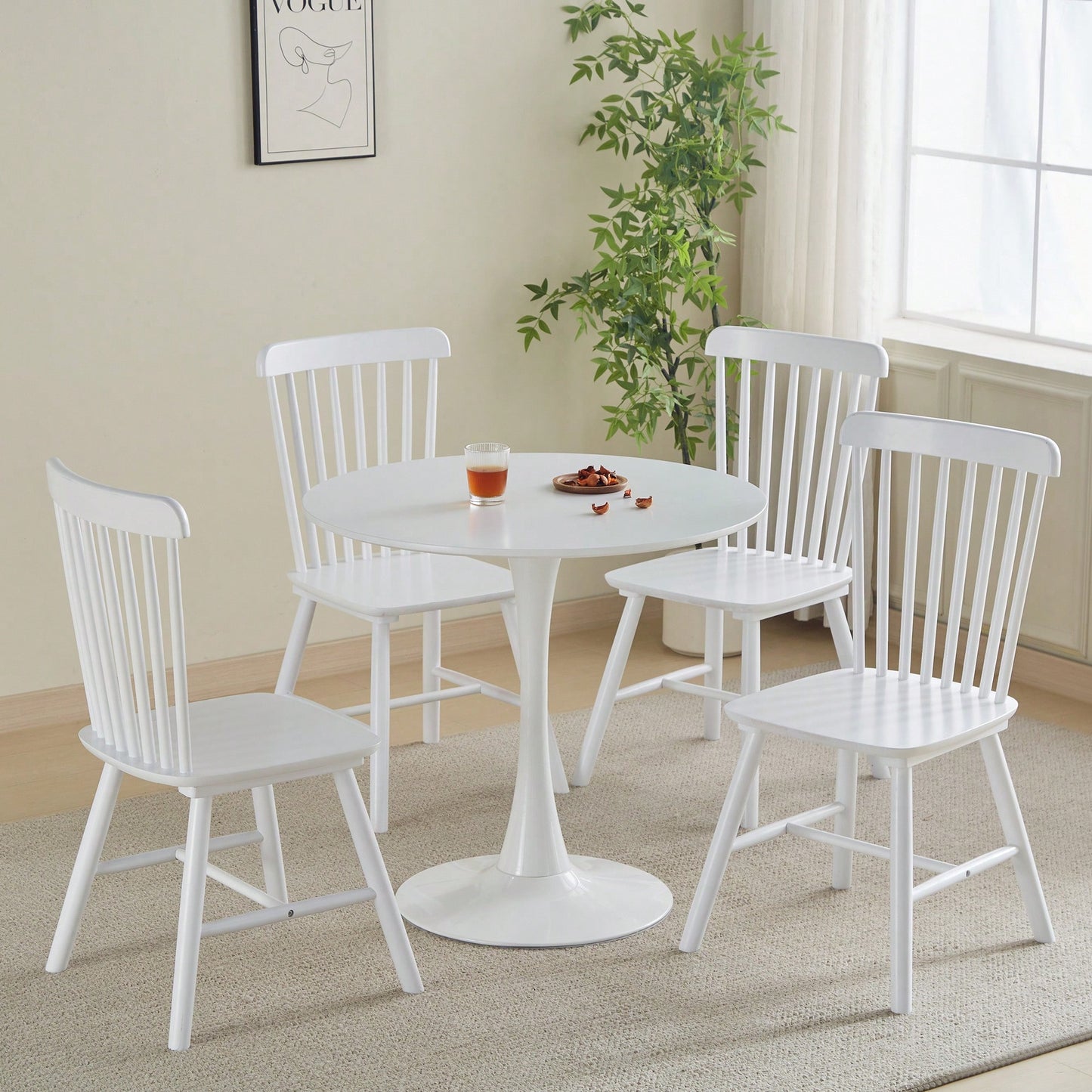 Modern Round Black Pedestal Dining Table 31.5" For Small Spaces Perfect For 2 To 4 People