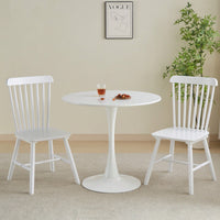 Modern Round Black Pedestal Dining Table 31.5" For Small Spaces Perfect For 2 To 4 People