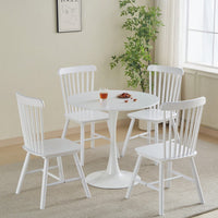 Modern Round Black Pedestal Dining Table 31.5" For Small Spaces Perfect For 2 To 4 People