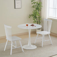 Modern Round Black Pedestal Dining Table 31.5" For Small Spaces Perfect For 2 To 4 People