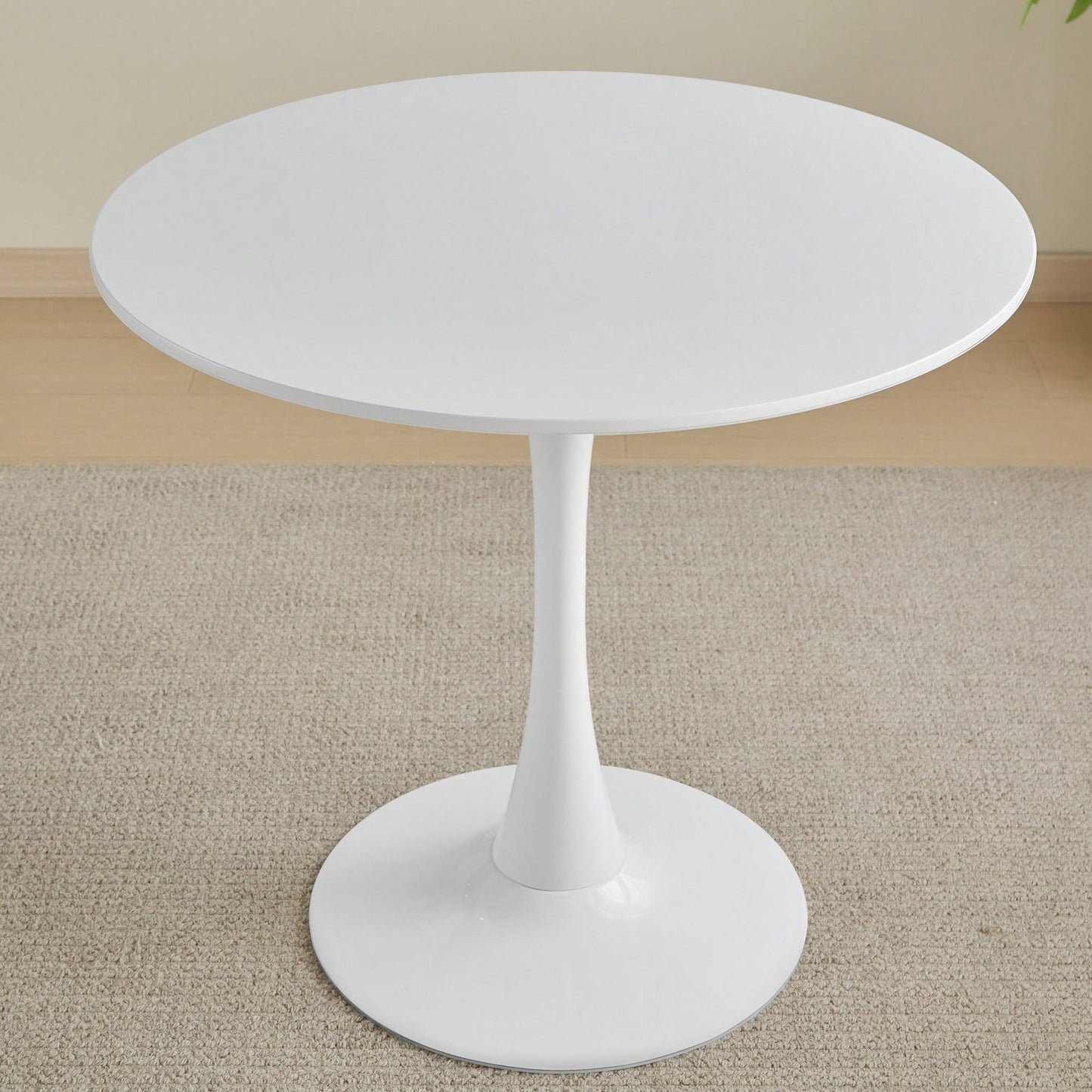 Modern Round Black Pedestal Dining Table 31.5" For Small Spaces Perfect For 2 To 4 People