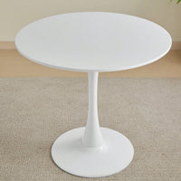 Modern Round Black Pedestal Dining Table 31.5" For Small Spaces Perfect For 2 To 4 People