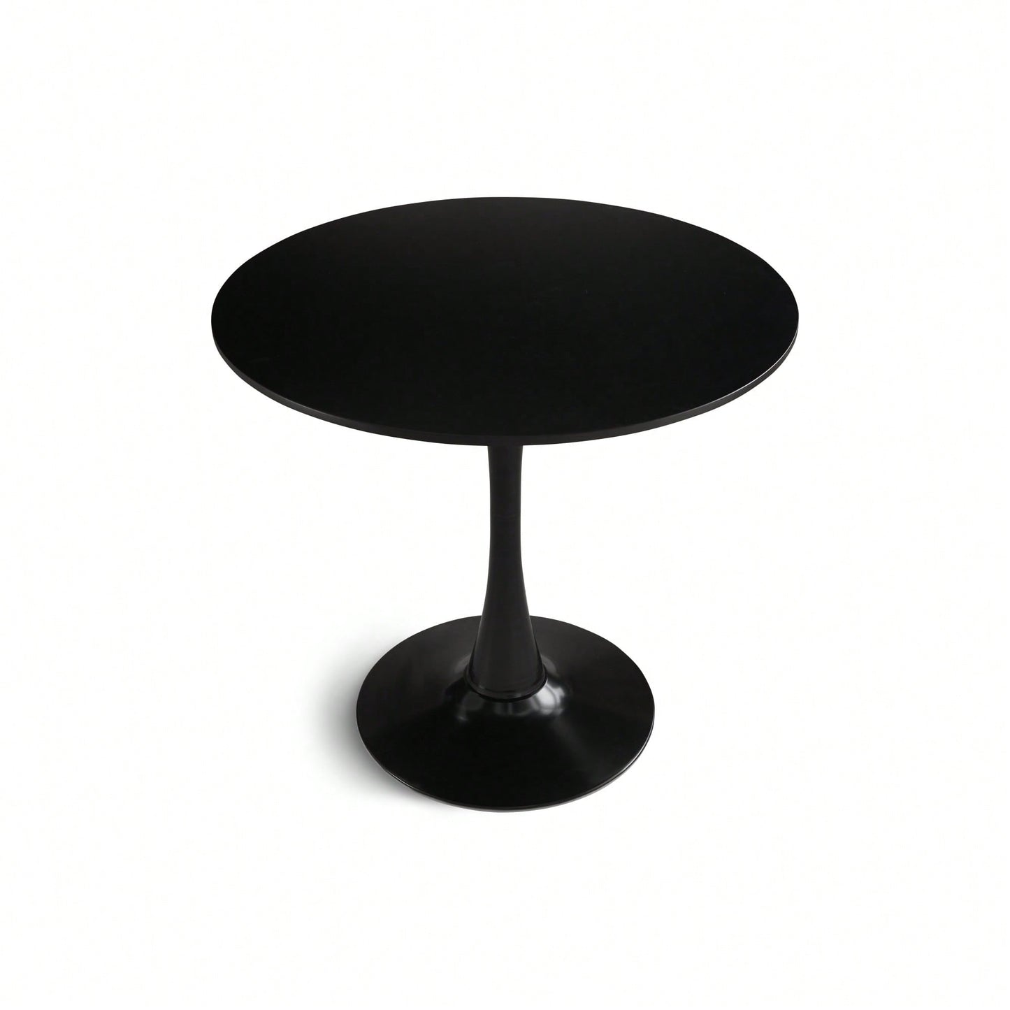 Modern Round Black Pedestal Dining Table 31.5" For Small Spaces Perfect For 2 To 4 People