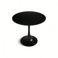 Modern Round Black Pedestal Dining Table 31.5" For Small Spaces Perfect For 2 To 4 People