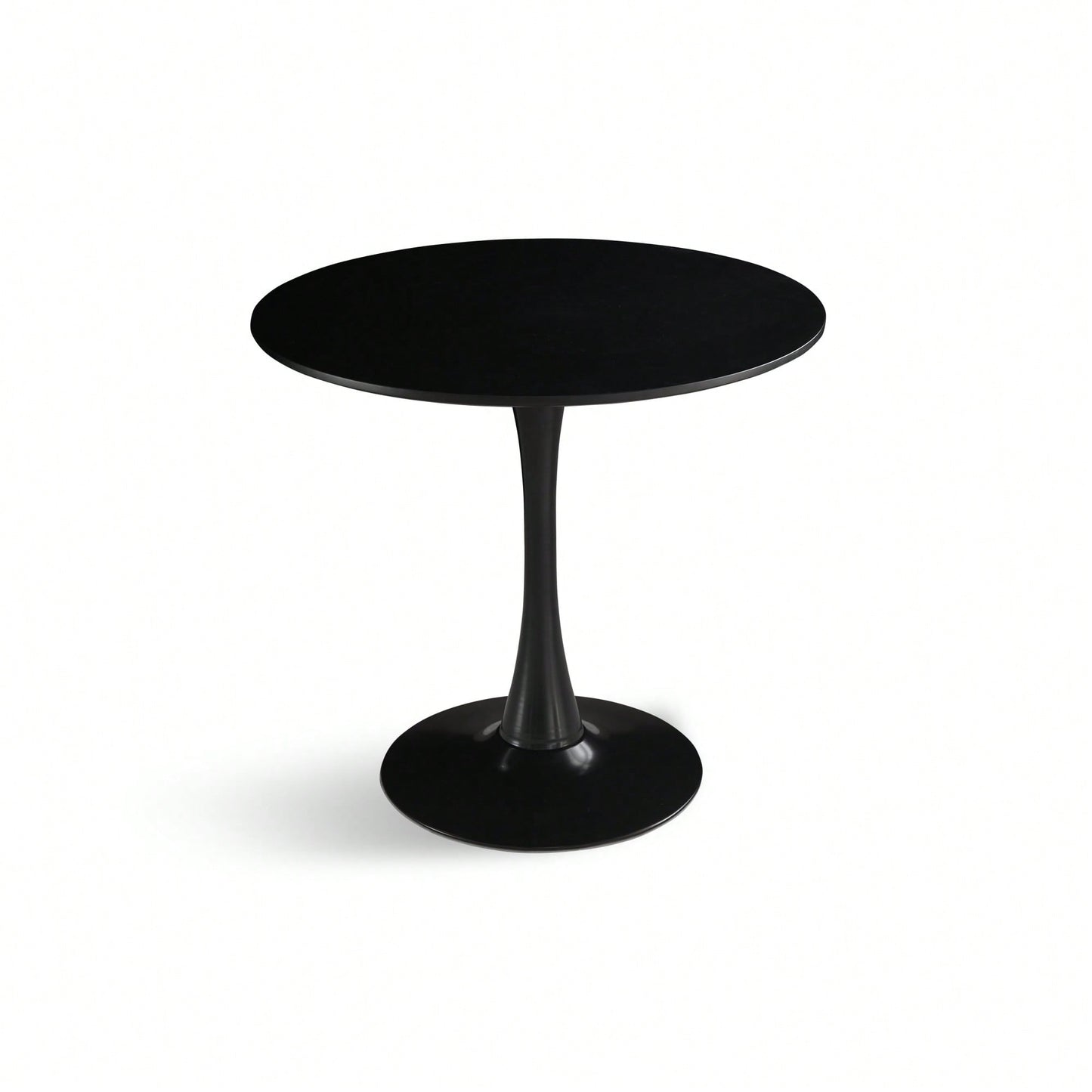 Modern Round Black Pedestal Dining Table 31.5" For Small Spaces Perfect For 2 To 4 People