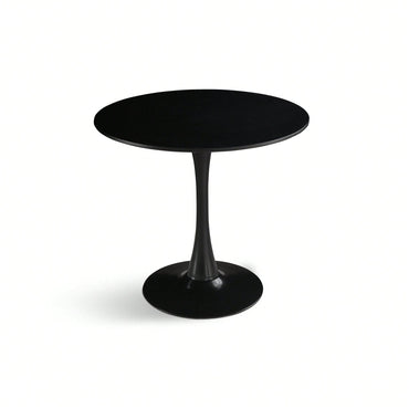 Modern Round Black Pedestal Dining Table 31.5" For Small Spaces Perfect For 2 To 4 People