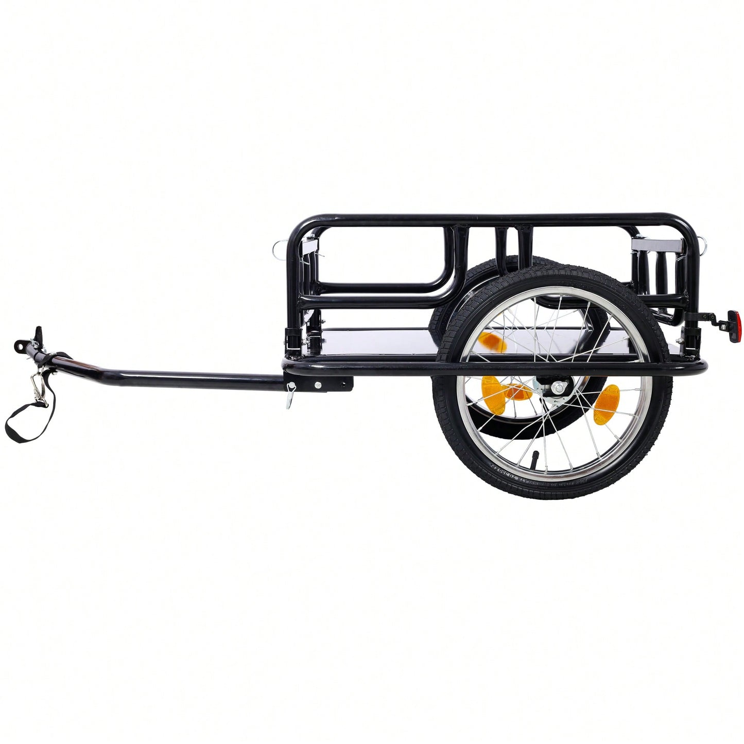 Foldable Bike Cargo Trailer With Universal Hitch 16 Inch Wheels Large Storage Capacity Bicycle Wagon With Reflectors