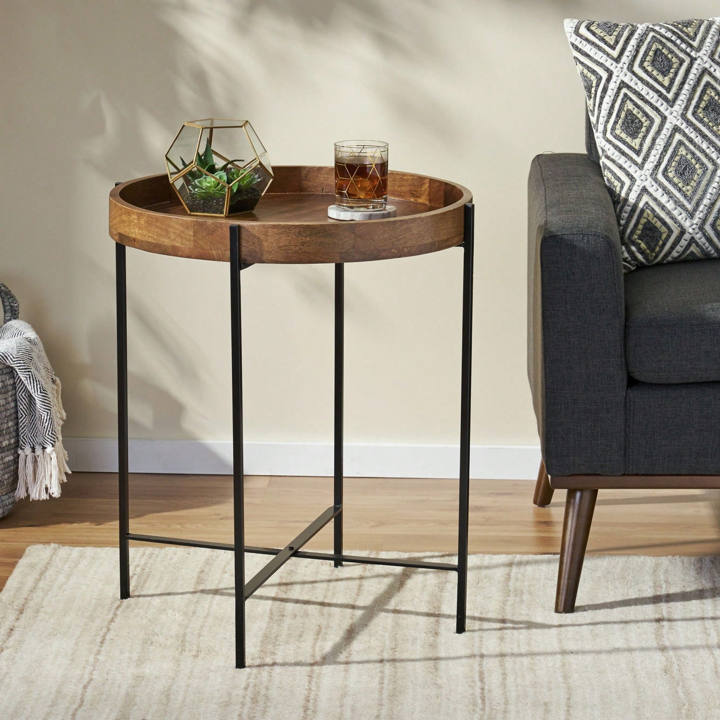 Modern Round End Table For Living Room Or Bedroom Stylish Accent Furniture