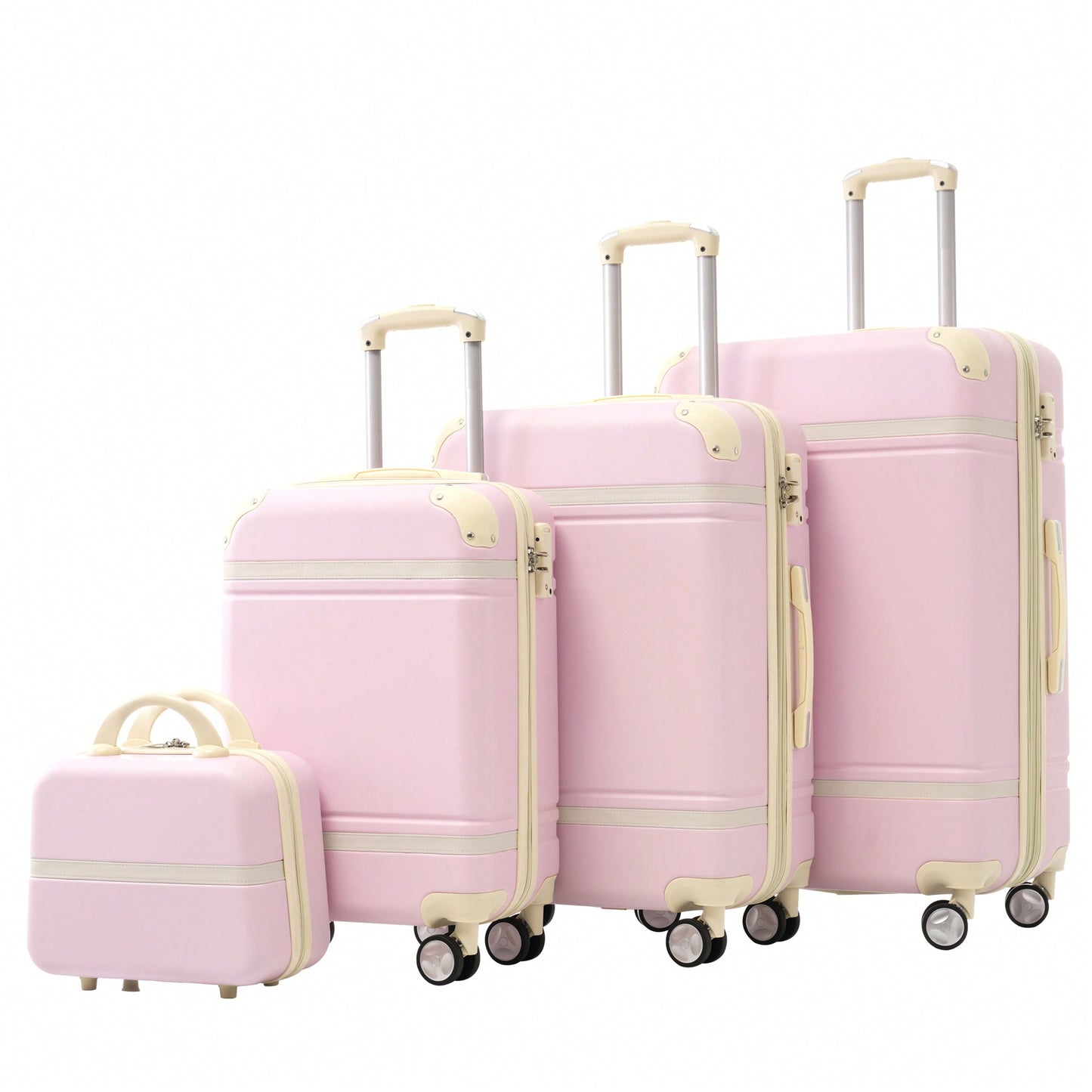 4 Piece Hardshell Luggage Set With TSA Lock Lightweight Spinner Suitcases 20" 24" 28" And Cosmetic Case