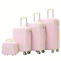 4 Piece Hardshell Luggage Set With TSA Lock Lightweight Spinner Suitcases 20" 24" 28" And Cosmetic Case