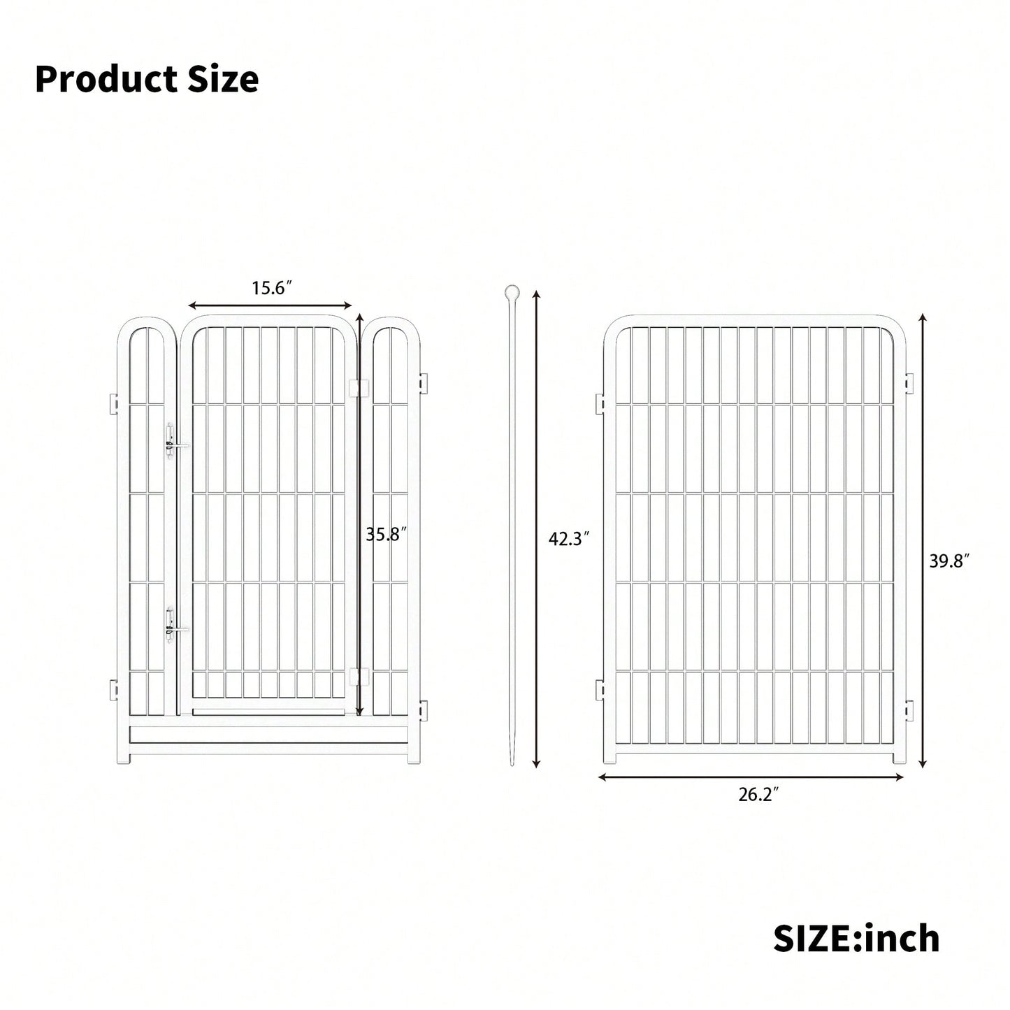 Heavy Duty 8 Panel Dog Playpen 40 Inch Tall Foldable Pet Exercise Fence For Indoor Outdoor Use Suitable For Large Medium Small Dogs