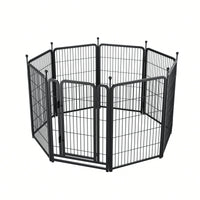 Heavy Duty 8 Panel Dog Playpen 40 Inch Tall Foldable Pet Exercise Fence For Indoor Outdoor Use Suitable For Large Medium Small Dogs