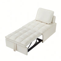 Modern Velvet Single Seater Convertible Sofa Bed With Removable Back Pillow For Office And Living Room