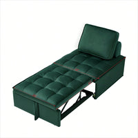 Modern Velvet Single Seater Convertible Sofa Bed With Removable Back Pillow For Office And Living Room