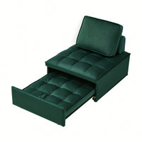 Modern Velvet Single Seater Convertible Sofa Bed With Removable Back Pillow For Office And Living Room