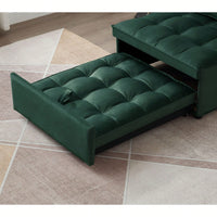 Modern Velvet Single Seater Convertible Sofa Bed With Removable Back Pillow For Office And Living Room