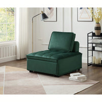 Modern Velvet Single Seater Convertible Sofa Bed With Removable Back Pillow For Office And Living Room