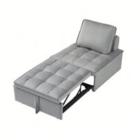 Modern Velvet Single Seater Convertible Sofa Bed With Removable Back Pillow For Office And Living Room