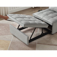 Modern Velvet Single Seater Convertible Sofa Bed With Removable Back Pillow For Office And Living Room