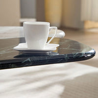 Elegant Faux Marble Coffee Table With Gold Metal Legs For Living Room And Home Office Accent Decor