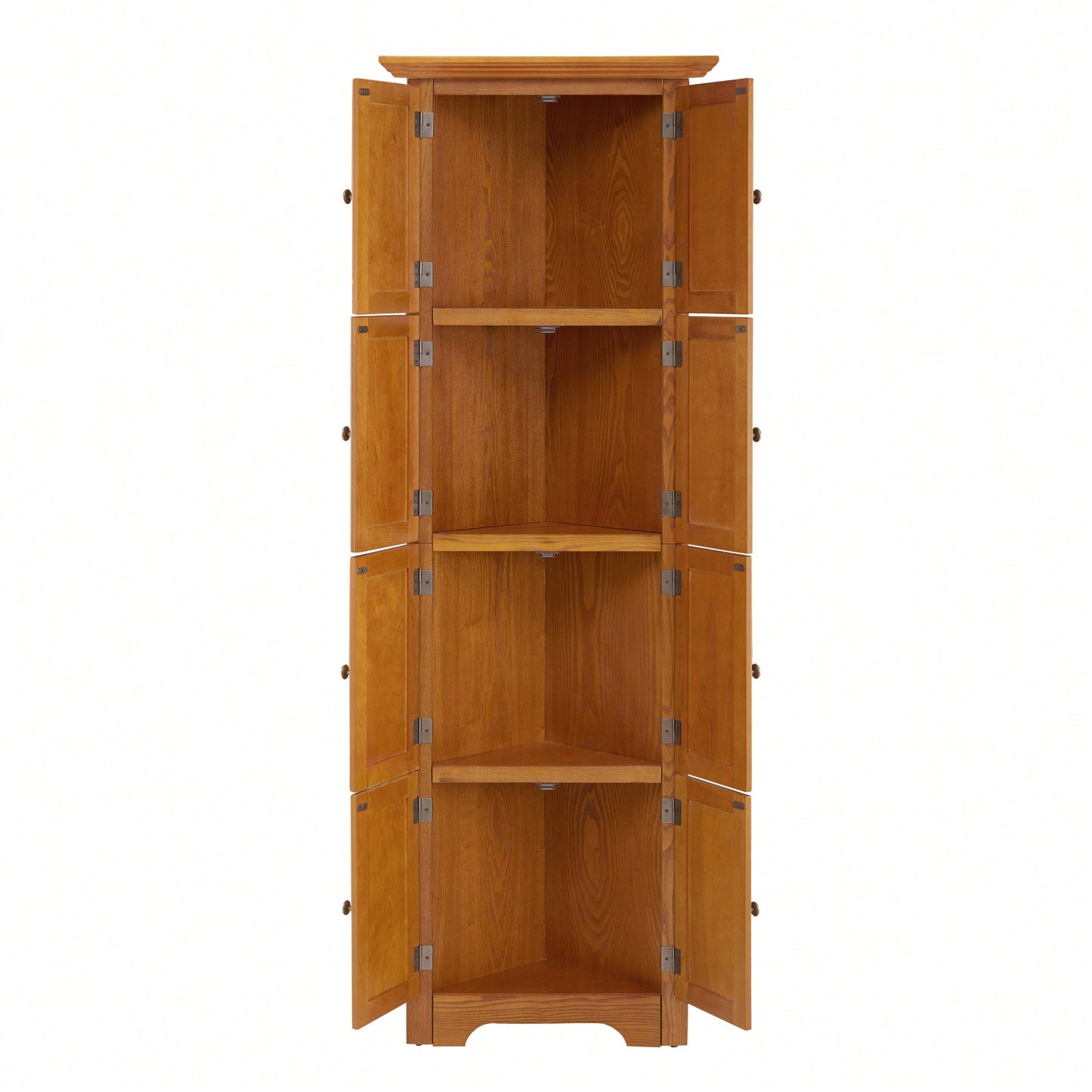 72 Inch Corner Kitchen Pantry Storage Cabinet With 8 Doors Adjustable Shelves For Bathroom Living Room And Kitchen Cherry Finish