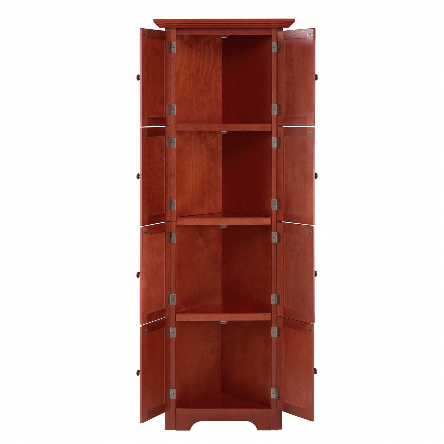 72 Inch Corner Kitchen Pantry Storage Cabinet With 8 Doors Adjustable Shelves For Bathroom Living Room And Kitchen Cherry Finish