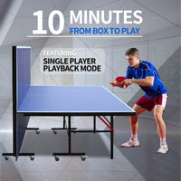 Portable 8ft Foldable Table Tennis Set With Net 2 Paddles And 3 Balls For Indoor Games