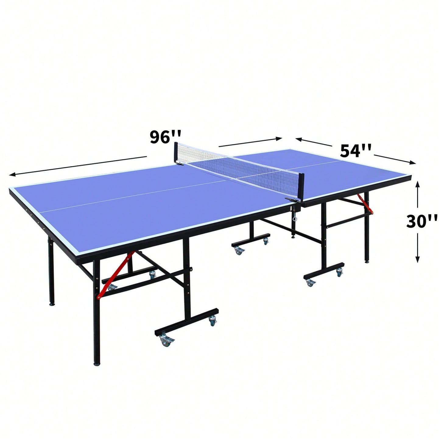 Portable 8ft Foldable Table Tennis Set With Net 2 Paddles And 3 Balls For Indoor Games