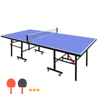 Portable 8ft Foldable Table Tennis Set With Net 2 Paddles And 3 Balls For Indoor Games