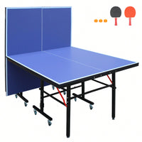 Portable 8ft Foldable Table Tennis Set With Net 2 Paddles And 3 Balls For Indoor Games