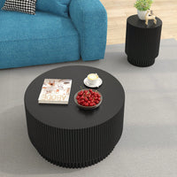 Nordic Style 15.72-Inch H-Barrel Coffee Table For Indoor And Outdoor Use - Simple Design In Durable Magnesium Oxide Material