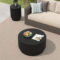 Nordic Style 15.72-Inch H-Barrel Coffee Table For Indoor And Outdoor Use - Simple Design In Durable Magnesium Oxide Material