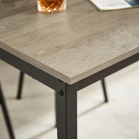 Industrial Style 7 Piece Pub High Dining Set With Rustic Grey Table And 6 PU Leather Bar Chairs For Kitchen And Living Room