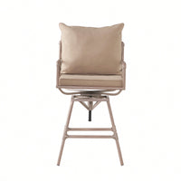 Height Adjustable Outdoor Patio Swivel Bar Stool With Cushions For Comfort And Style